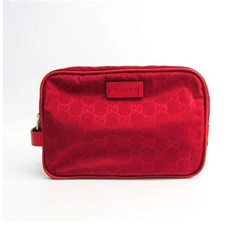 gucci red cosmetic bag 510338k28an|GUCCI Leather.